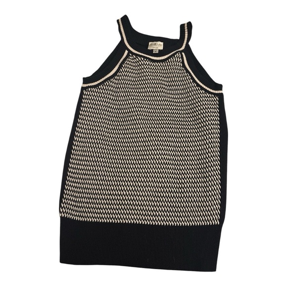 Armani Collezioni Sweaters - Armani Collezioni Cream and Black Sheath Sweater Sleeveless Halter